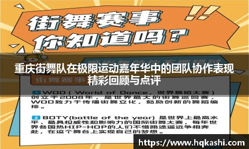 重庆街舞队在极限运动嘉年华中的团队协作表现精彩回顾与点评